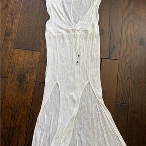 Kona Sol White Sheer Beach Cover-Up Dress – Size Small
